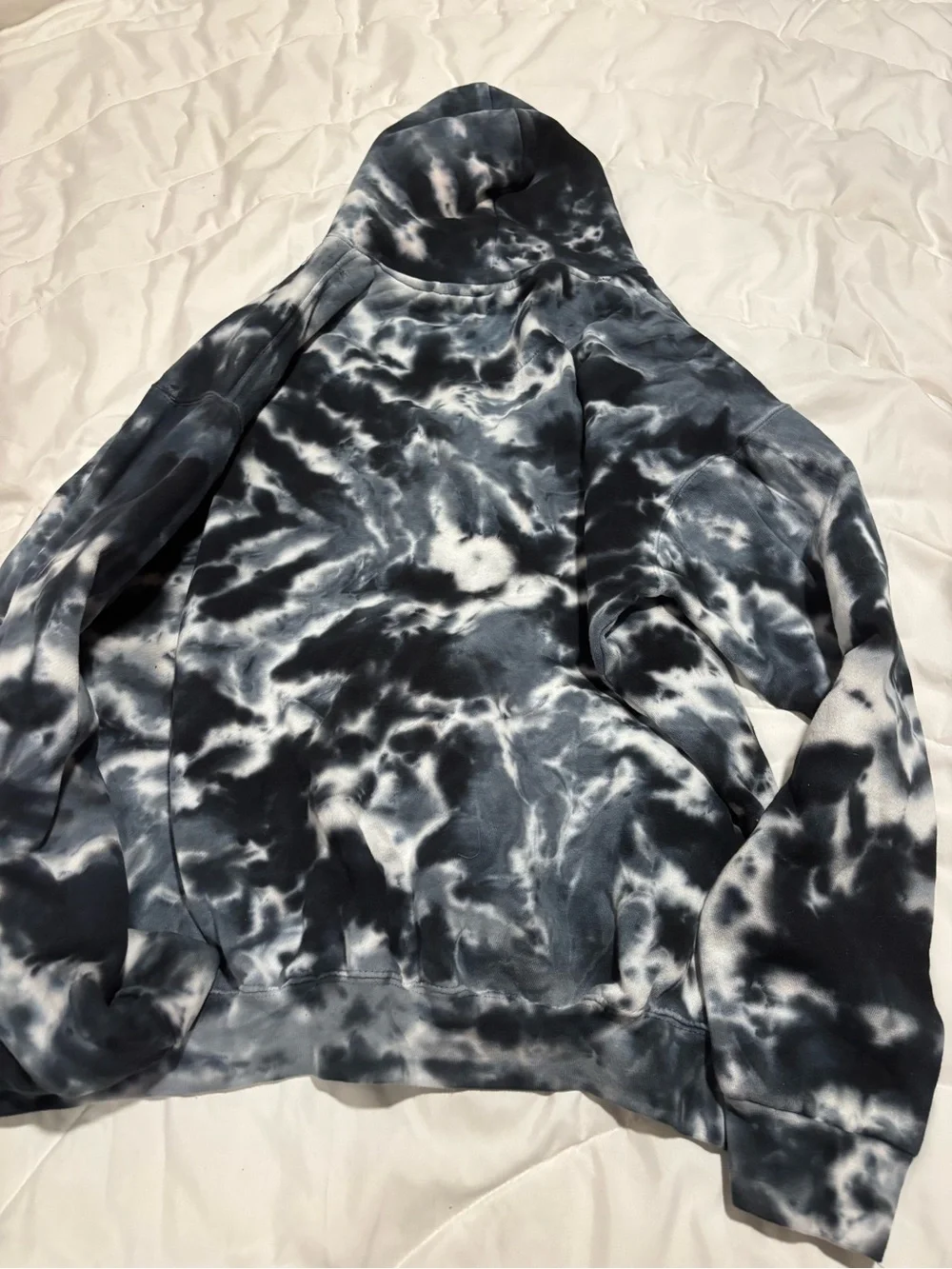 Stitches Black and White Tie-Dye Hoodie with Orange Baltimore Orioles Logo XL